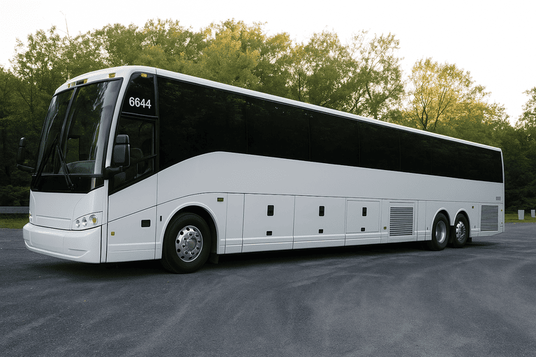 exterior of Charter Bus Rental New Haven coach bus