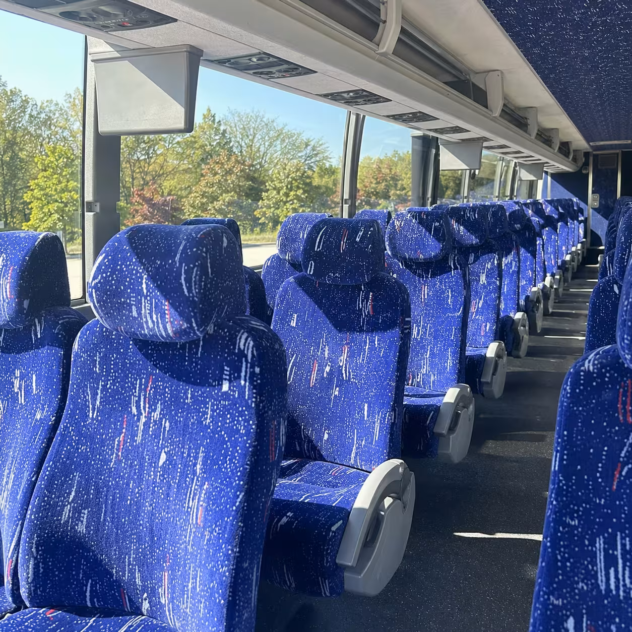 56 passenger charter bus inside