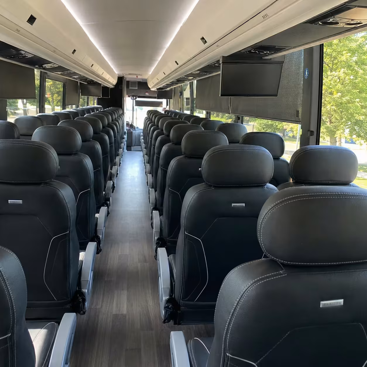 new haven charter bus rental interior
